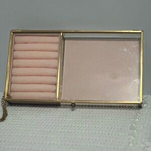 Rachel Zoe glass and gold trim jewelry box